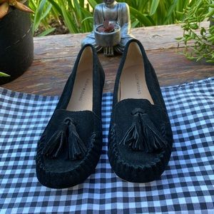 🖤 Lucky black suede moccasin with tassels